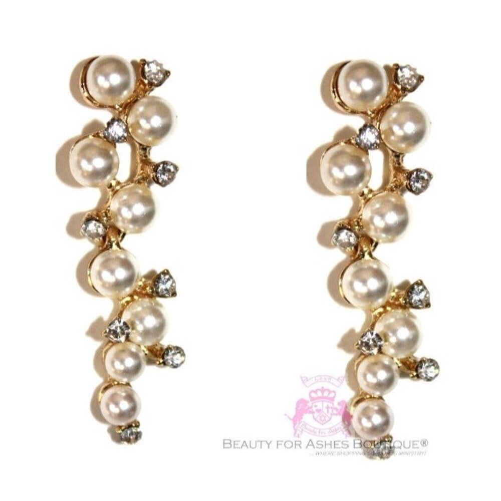 Classic Pearl Drop Earrings - New w/Tags